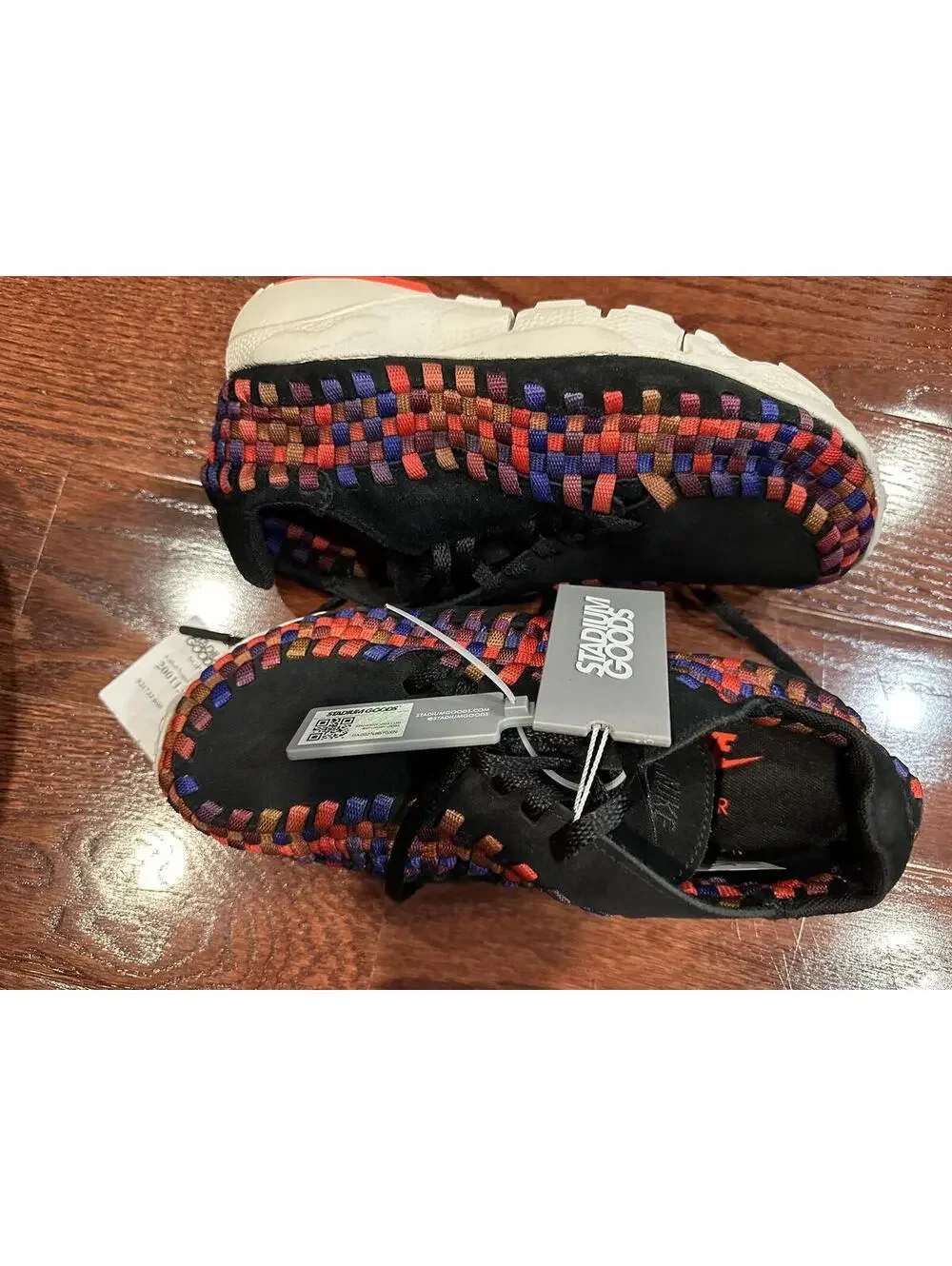 Size 5 Nike Air Footscape Woven Black Rainbow